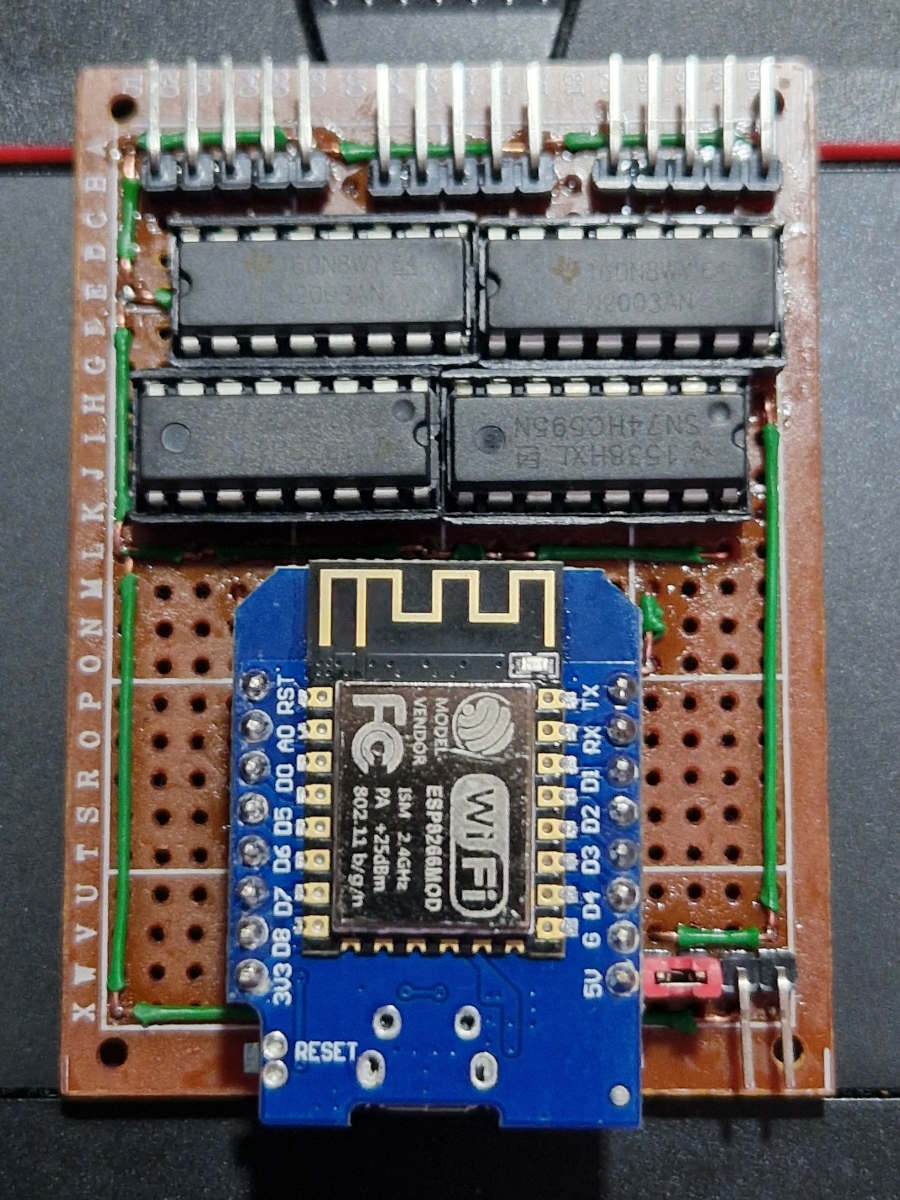 The board with parts installed